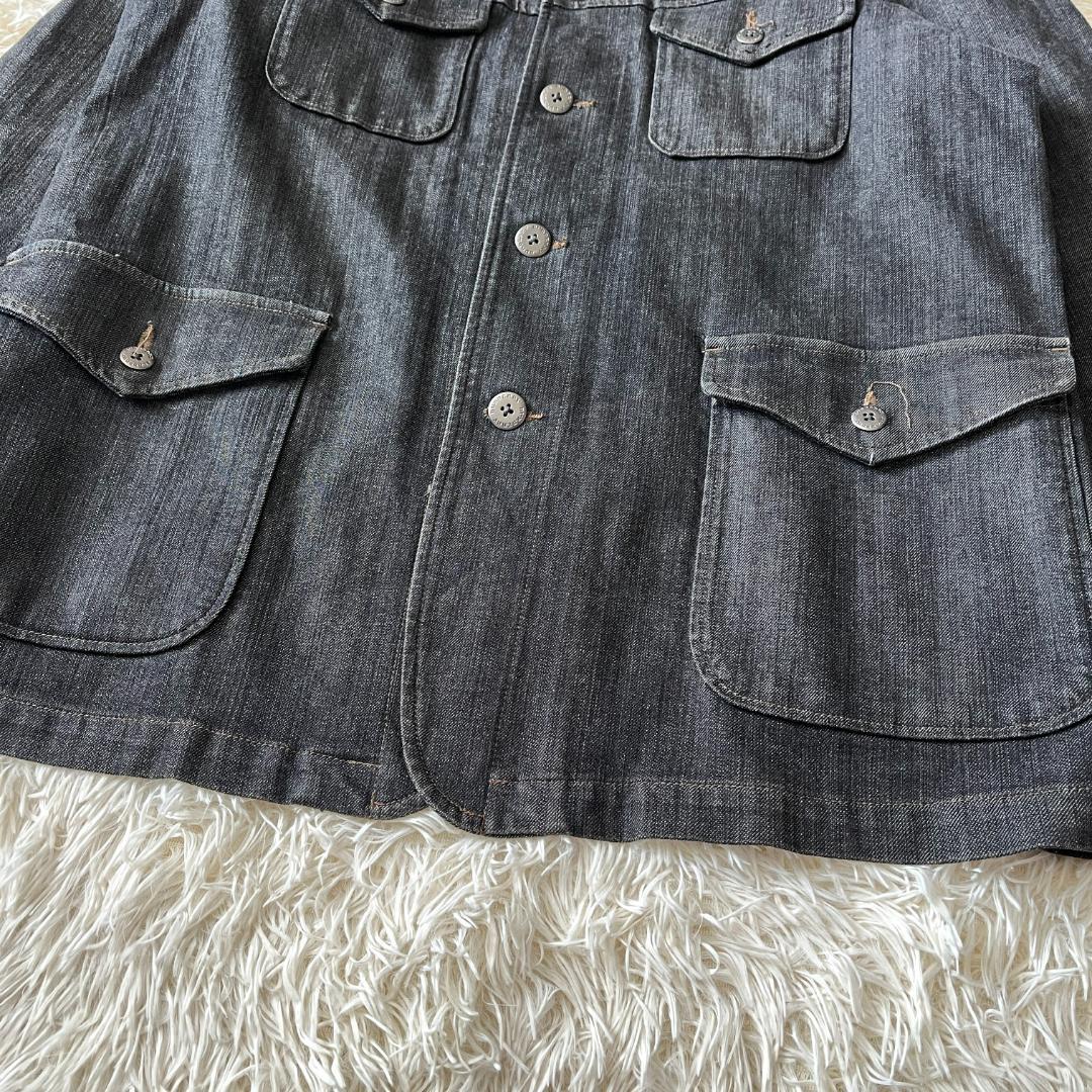 希少ホースピン✨未使用級バーバーリー ブラックデニムジャケットノバチェック LL