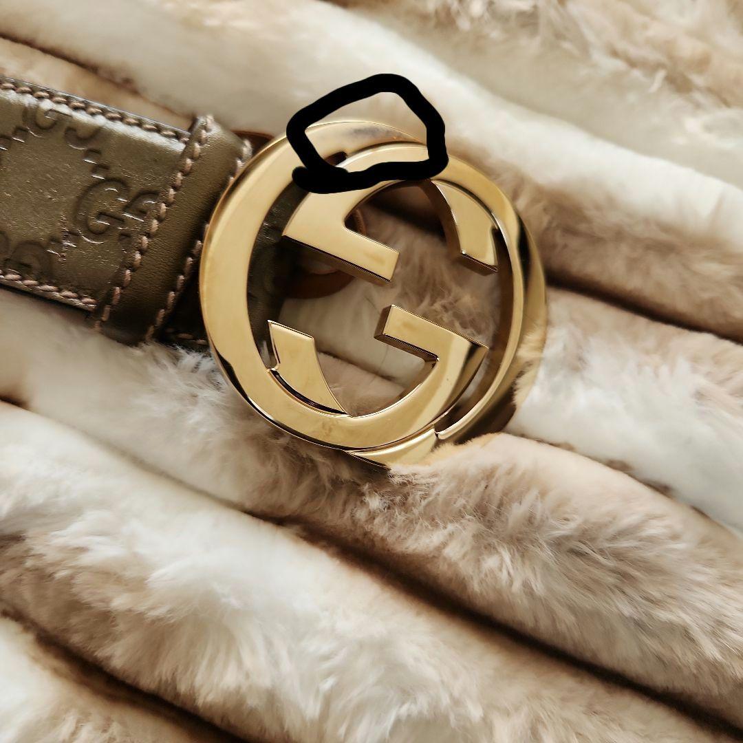 GUCCI GGロゴバックル ブラウンレザーベルト