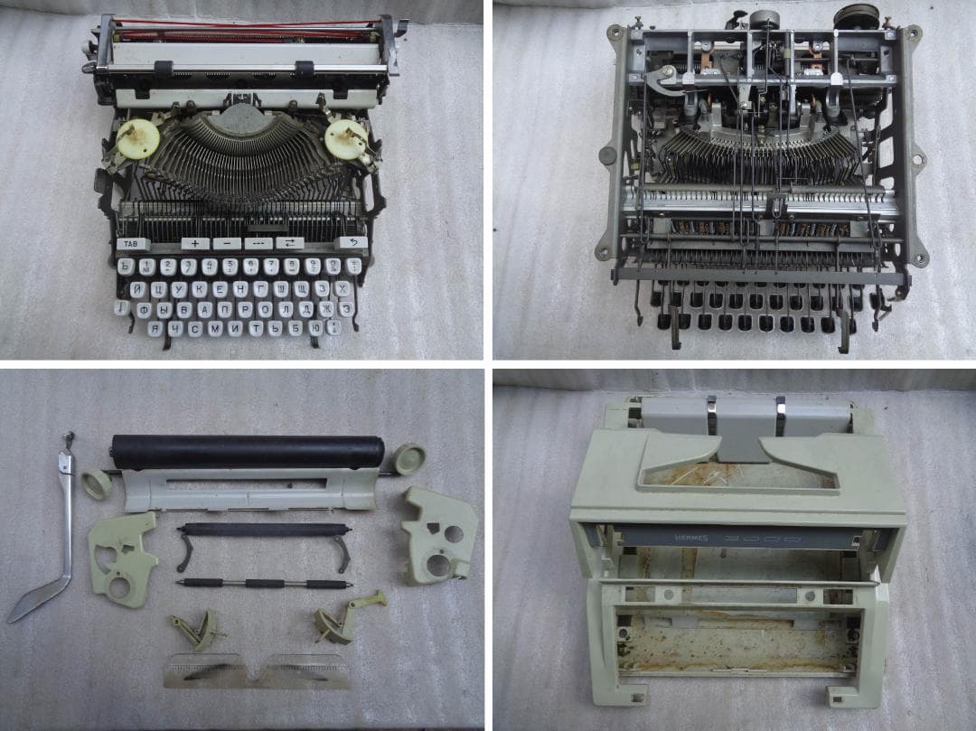 完動品　HERMES 3000 エルメスタイプライター ロシア語 カスタムカラー