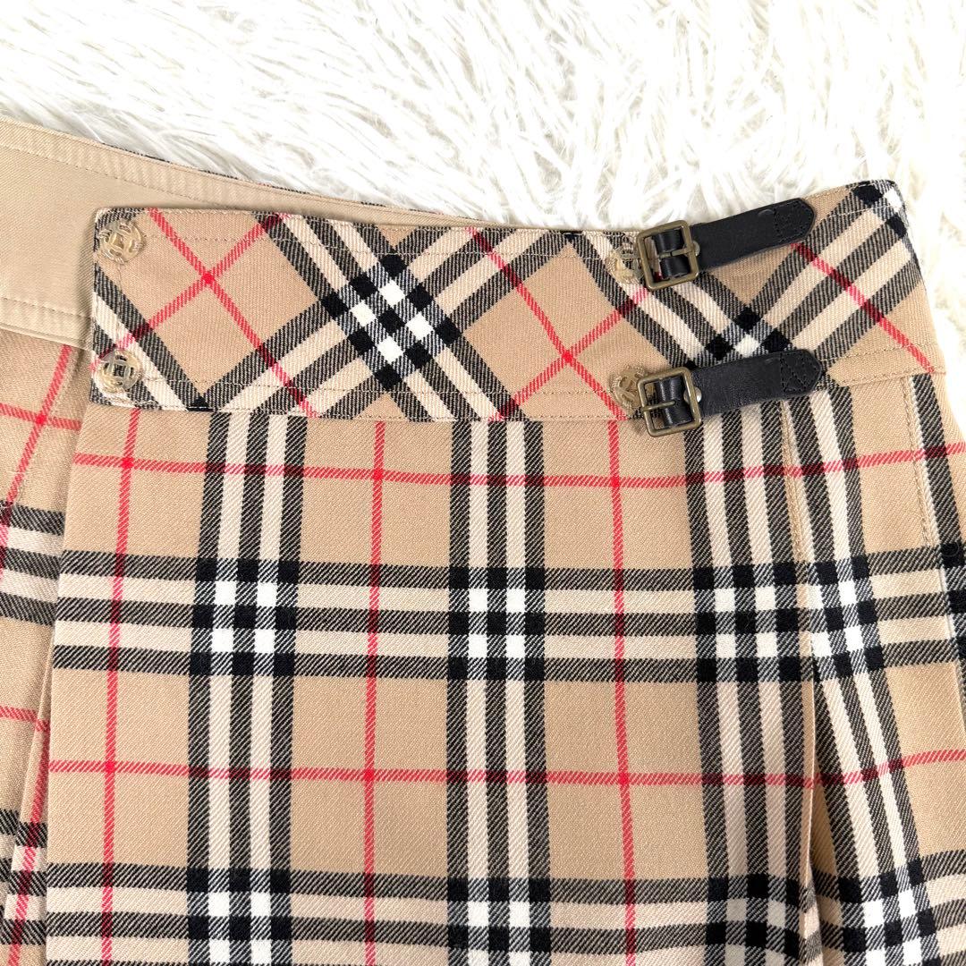 Y2K✨ バーバリーブルーレーベル ラップスカート ミニ ベルト ノバチェック