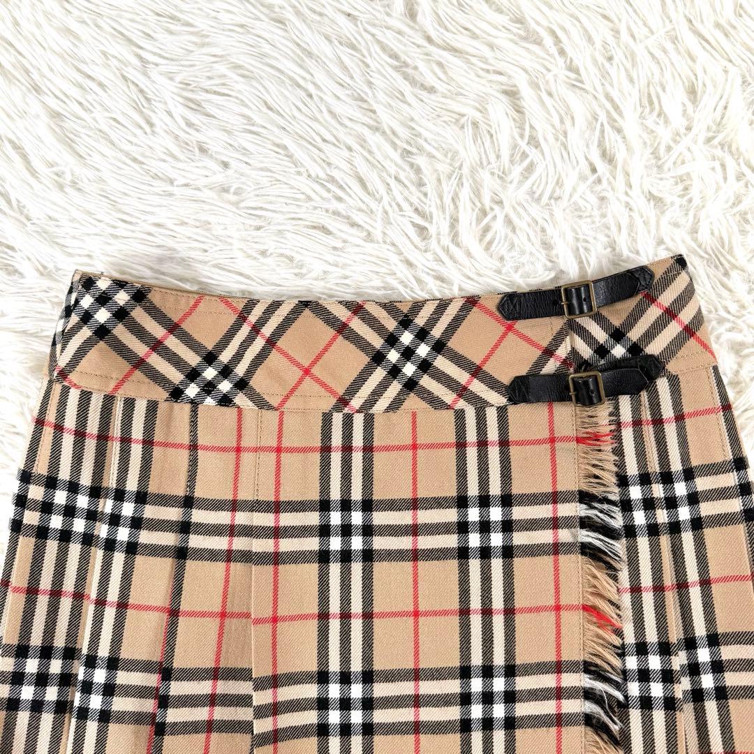 Y2K✨ バーバリーブルーレーベル ラップスカート ミニ ベルト ノバチェック