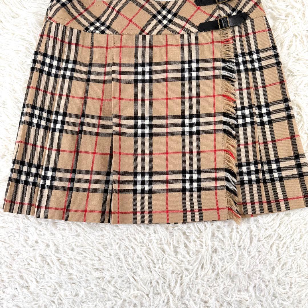 Y2K✨ バーバリーブルーレーベル ラップスカート ミニ ベルト ノバチェック