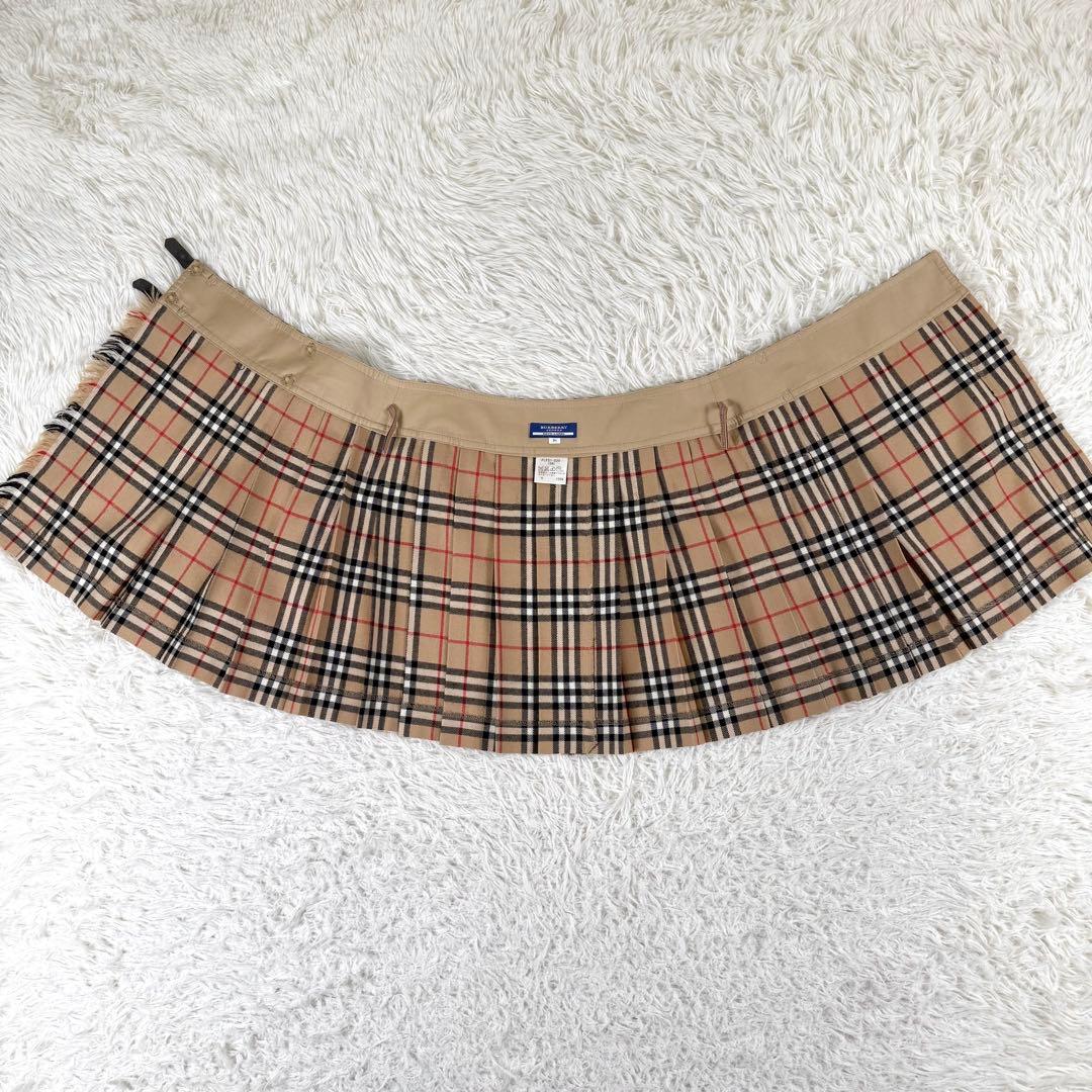 Y2K✨ バーバリーブルーレーベル ラップスカート ミニ ベルト ノバチェック