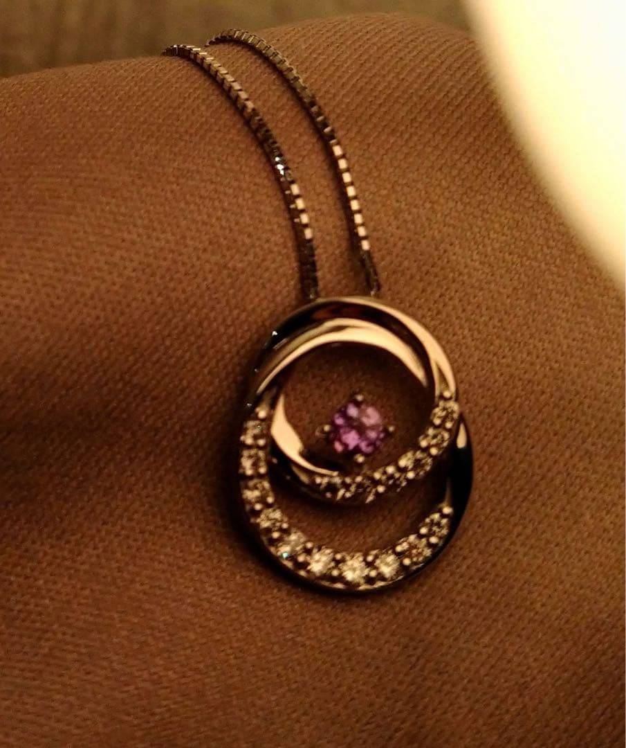 希少石　アレキサンドライトとダイヤモンドのネックレス　宝石鑑別書