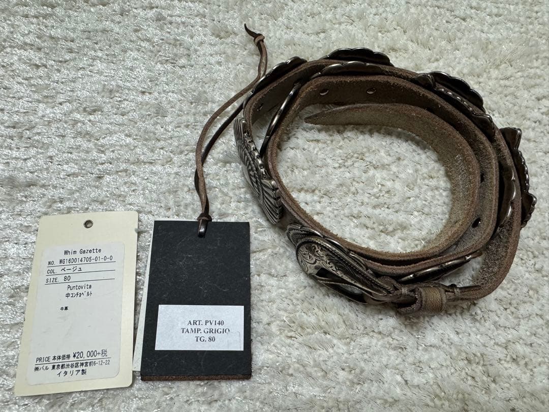 未使用Whim Gazette コンチョベルト　レザーベルト