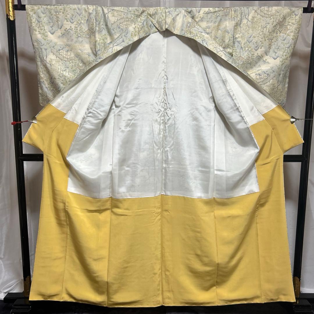 未使用近い　美品　袷　正絹　大島紬　白大島　フルセット　西陣袋帯