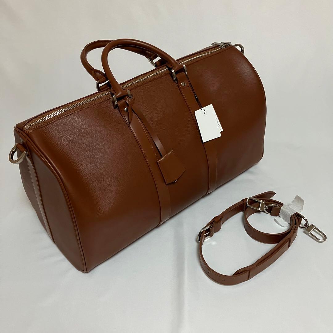 MBハイエンドトラベルバッグ　ボストンバッグ　旅行　レザー　ブラウン　2way
