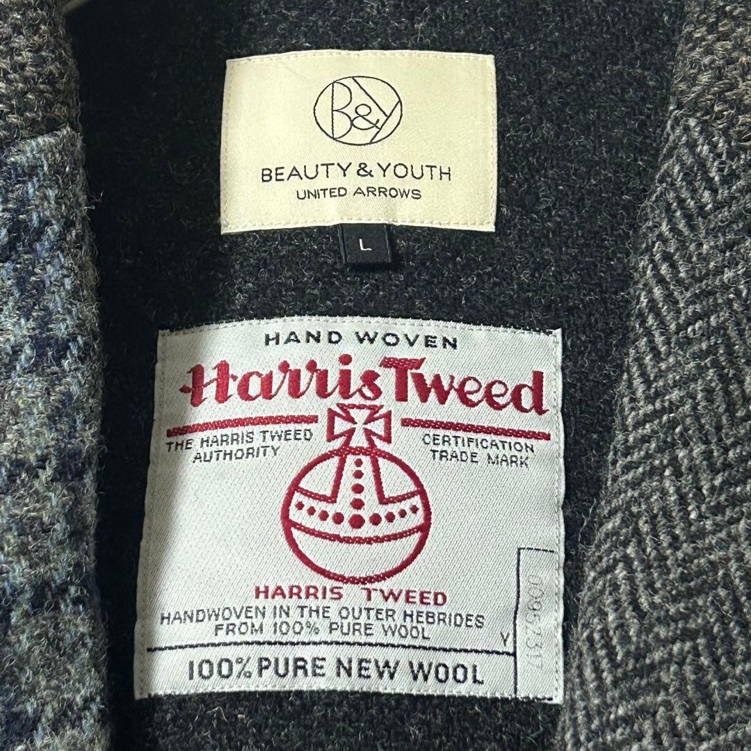 ビューティーアンドユース テーラードジャケット ハリスツイード ヘリンボーン L
