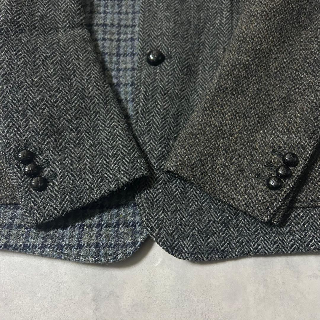 ビューティーアンドユース テーラードジャケット ハリスツイード ヘリンボーン L
