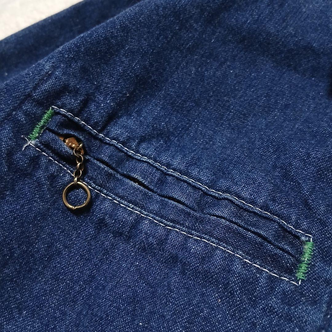 極美品/USA製 70s OSHKOSH ヴィンテージ ジップデニムカバーオール