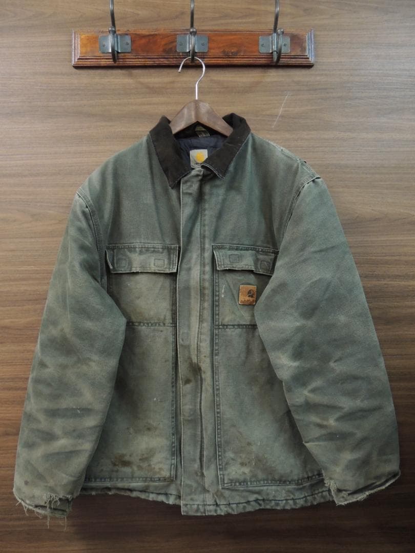 ハチノス 激フェード L カーハート トラディショナル コート モスグリーン