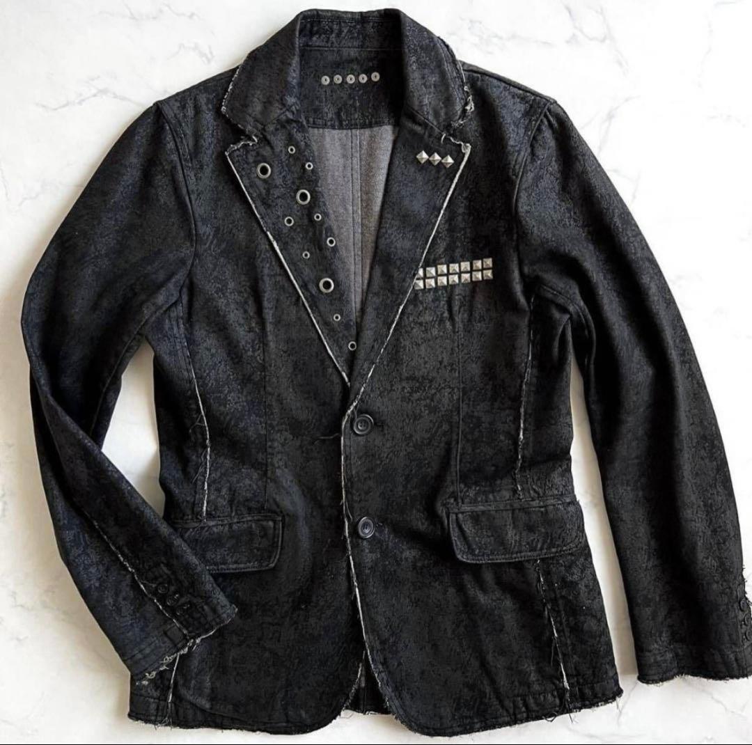 スタッズ デニムジャケット テーラード 美品 y2k パンク