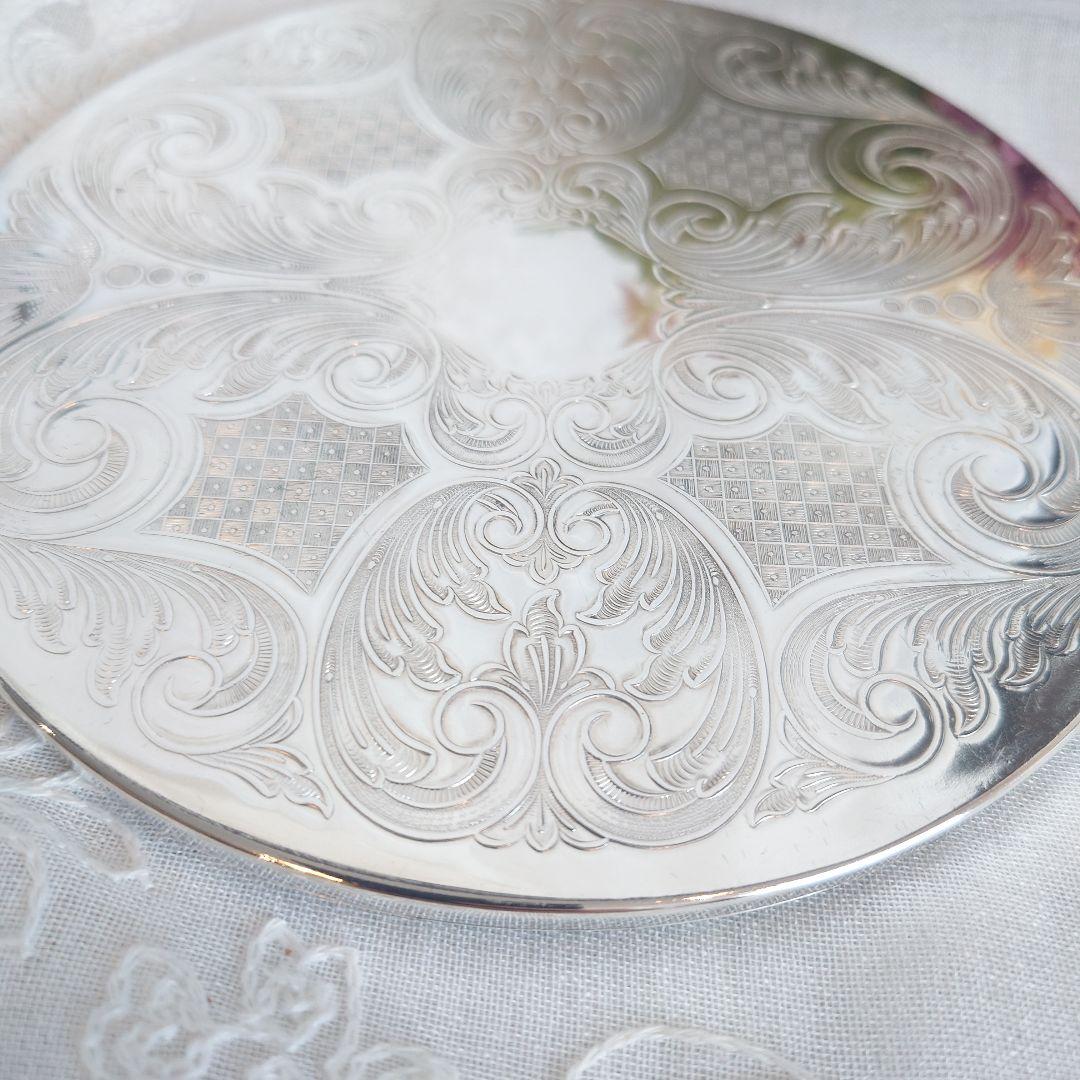 イギリス　ポットスタンド　シルバー　鍋敷き