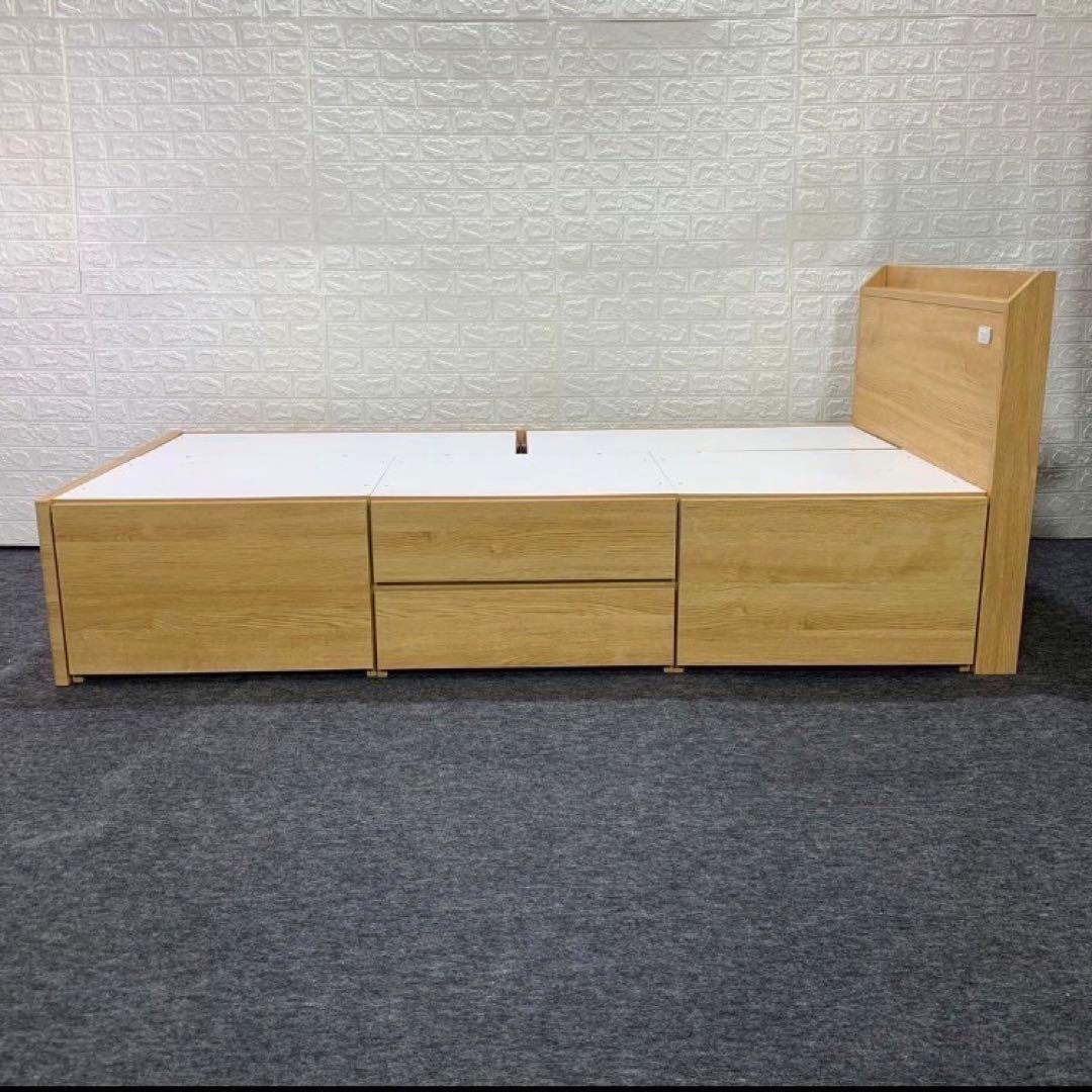 引取専用価格 ニトリ ベッドフレーム ジオチェスト 収納 コンセントd3669