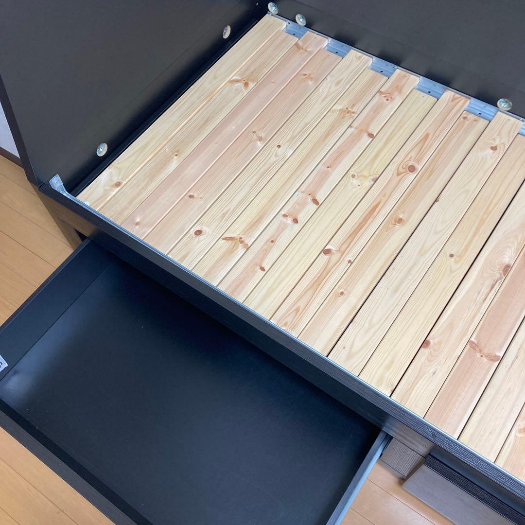ikea FLEKKE デイベッドフレーム（引き出し×2） ブラックブラウン