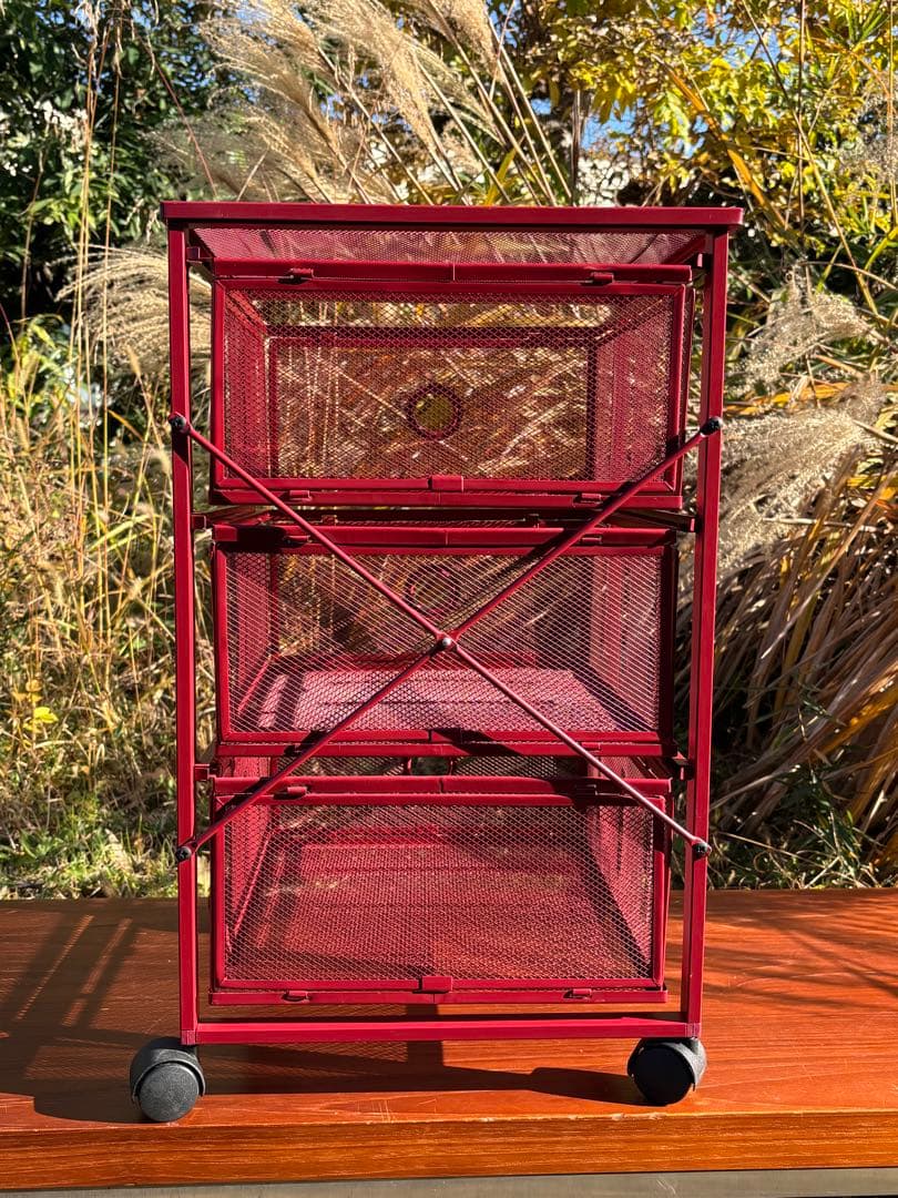 廃盤 稀少品　IKEA ANDY 赤 キッチンワゴン ポストモダン