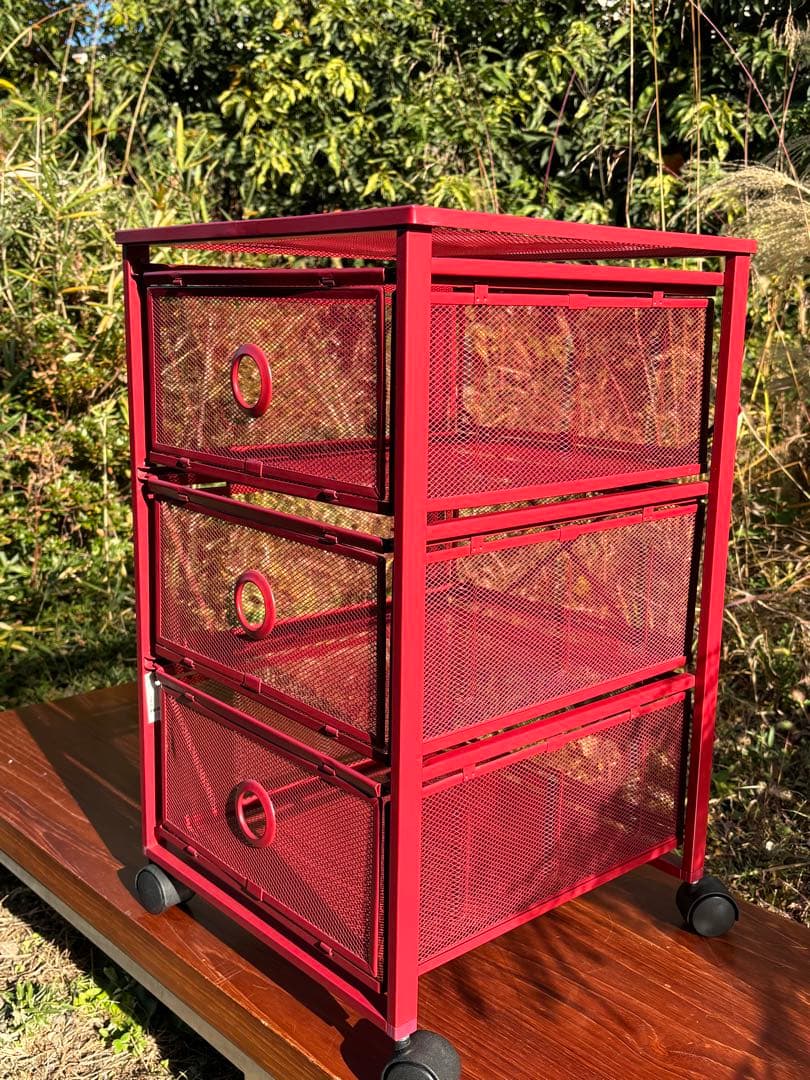 廃盤 稀少品　IKEA ANDY 赤 キッチンワゴン ポストモダン