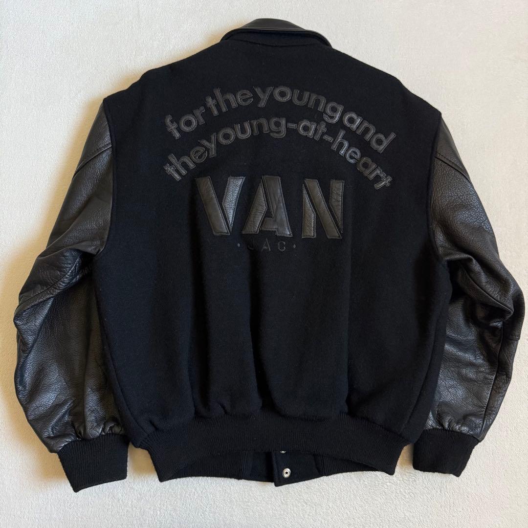 VAN スタジャン レザースリーブ ビックワッペン ビンテージ L