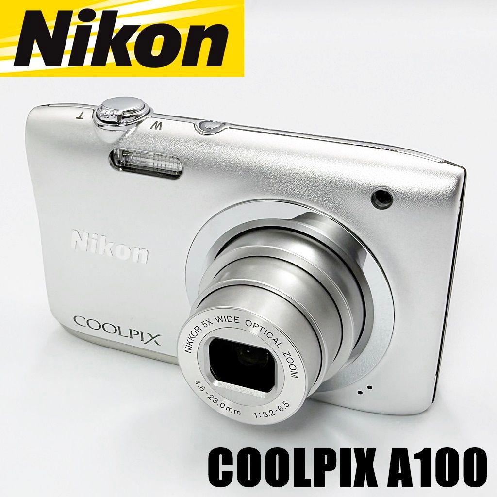 【美品】ニコン COOLPIX A100 シルバー コンデジ カメラ 中古