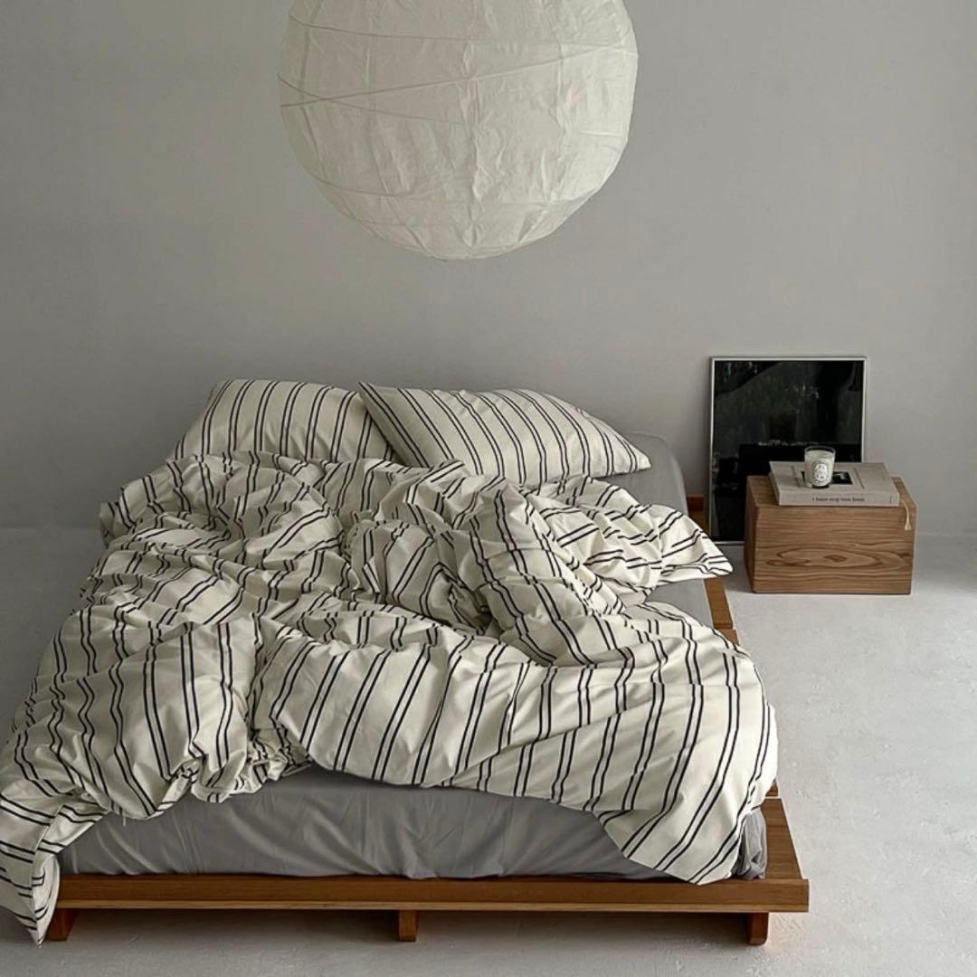 off-white×charcoal布団カバーセット【ART OF BLACK】