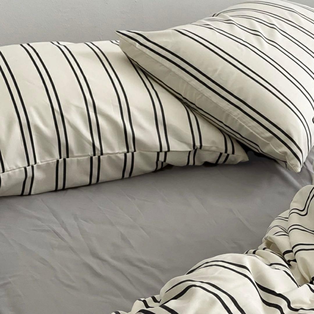 off-white×charcoal布団カバーセット【ART OF BLACK】