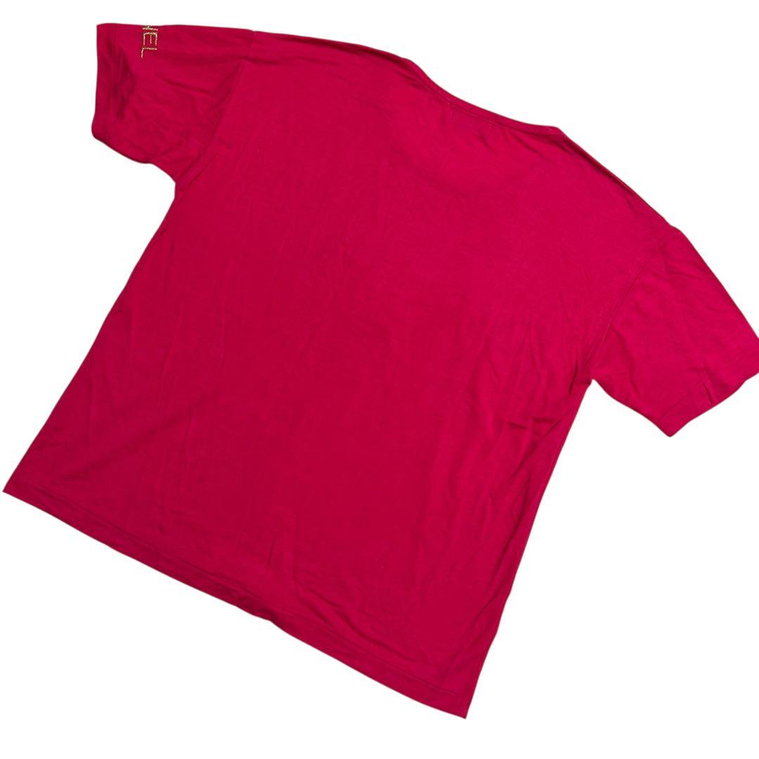 【美品】CHANEL ヴィンテージTシャツ ゴールド刺繍　ショッキングピンク