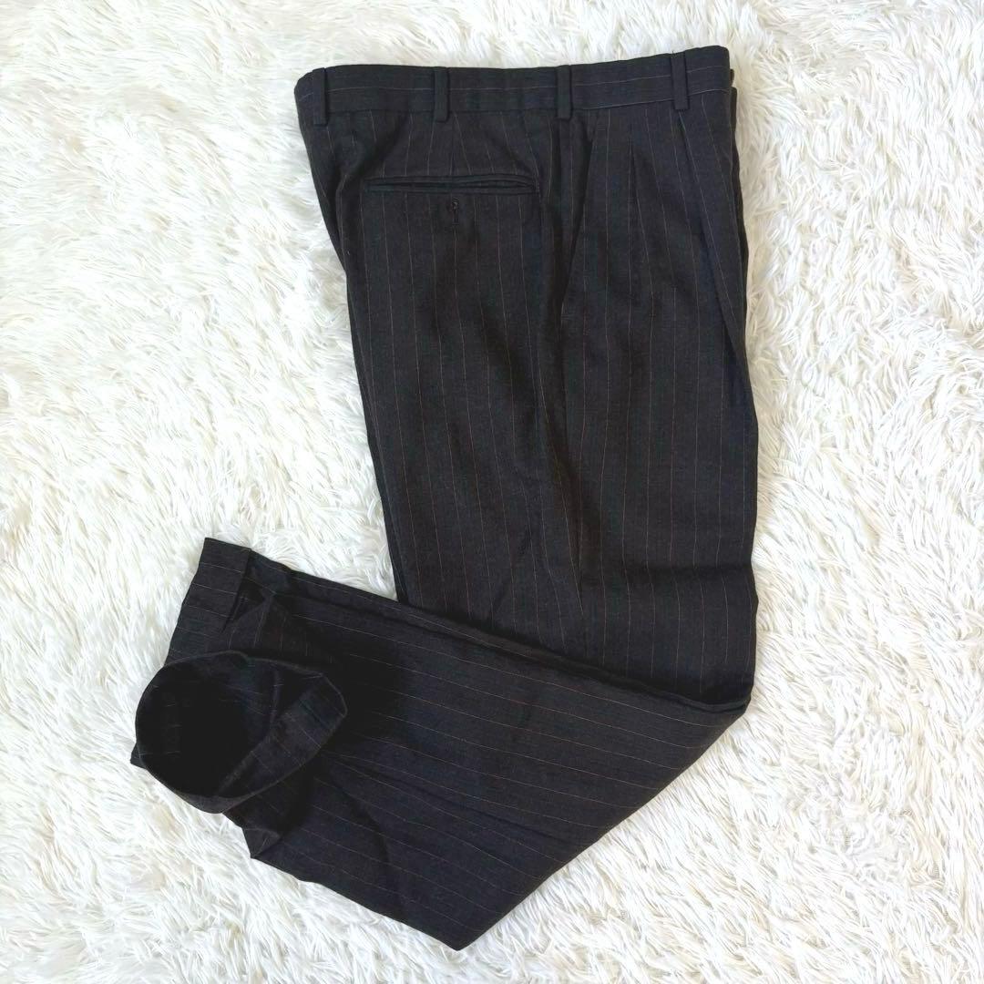 【美品】HERMES エルメス　カシミヤ混　ストライプ セットアップ　スーツ