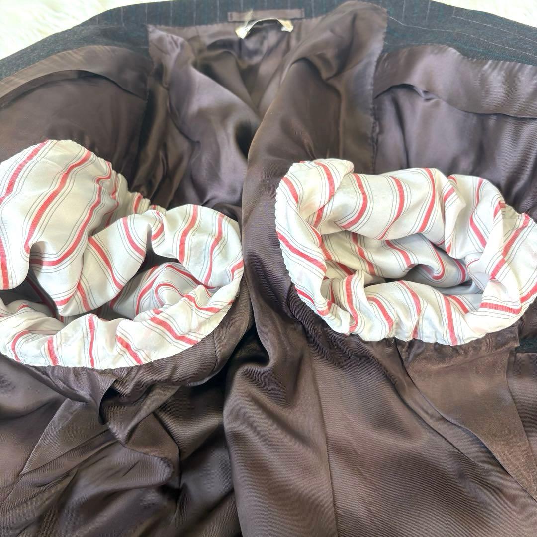 【美品】HERMES エルメス　カシミヤ混　ストライプ セットアップ　スーツ