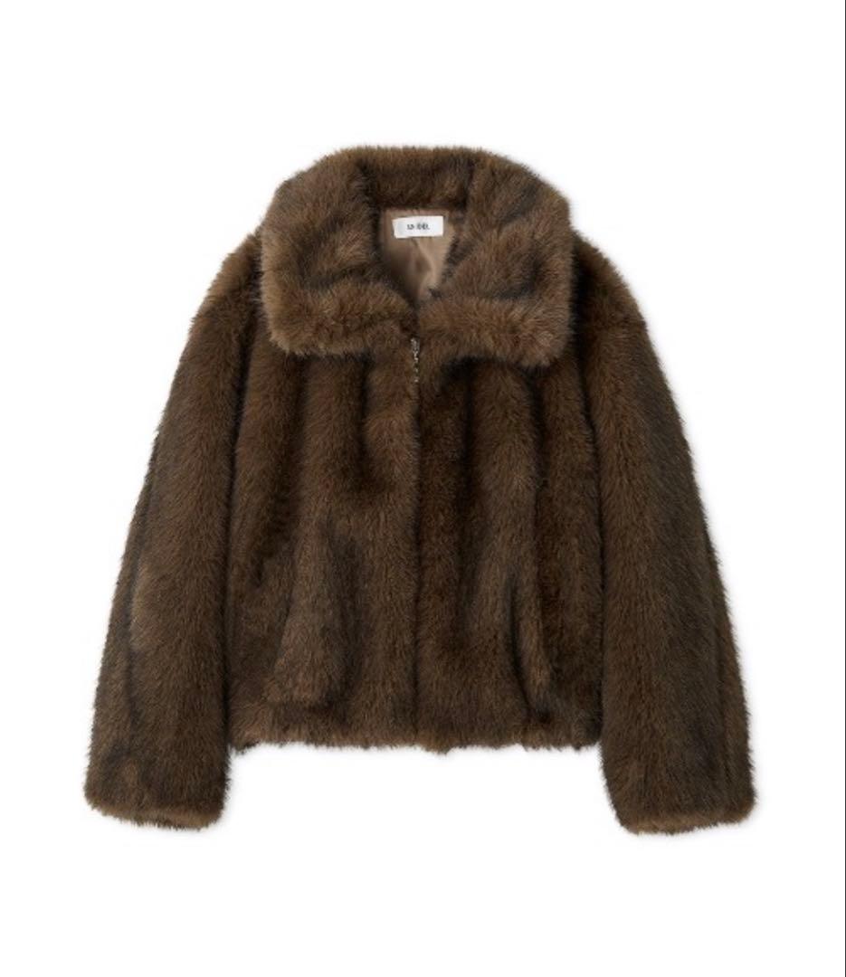 スナイデル ファー ショート コート ブラウン