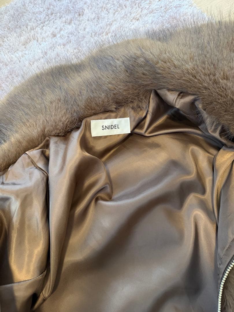 スナイデル ファー ショート コート ブラウン