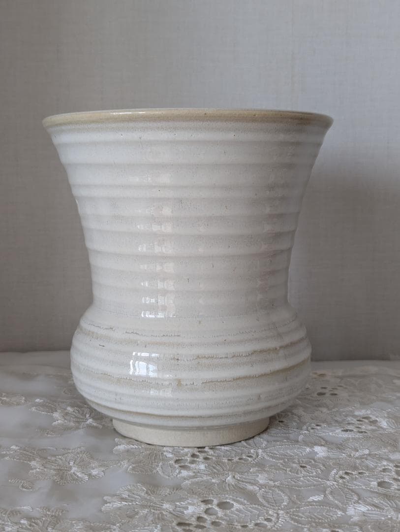 山村御流 赤膚焼き 広口花器