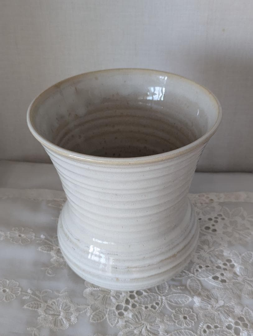 山村御流 赤膚焼き 広口花器