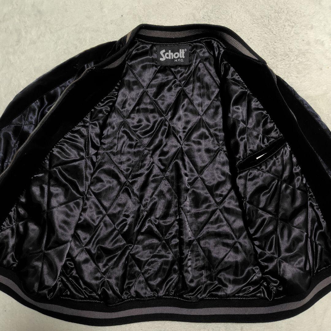 【古着屋GOGO】SCHOTT MA-1 ベロア フライトジャケット 黒