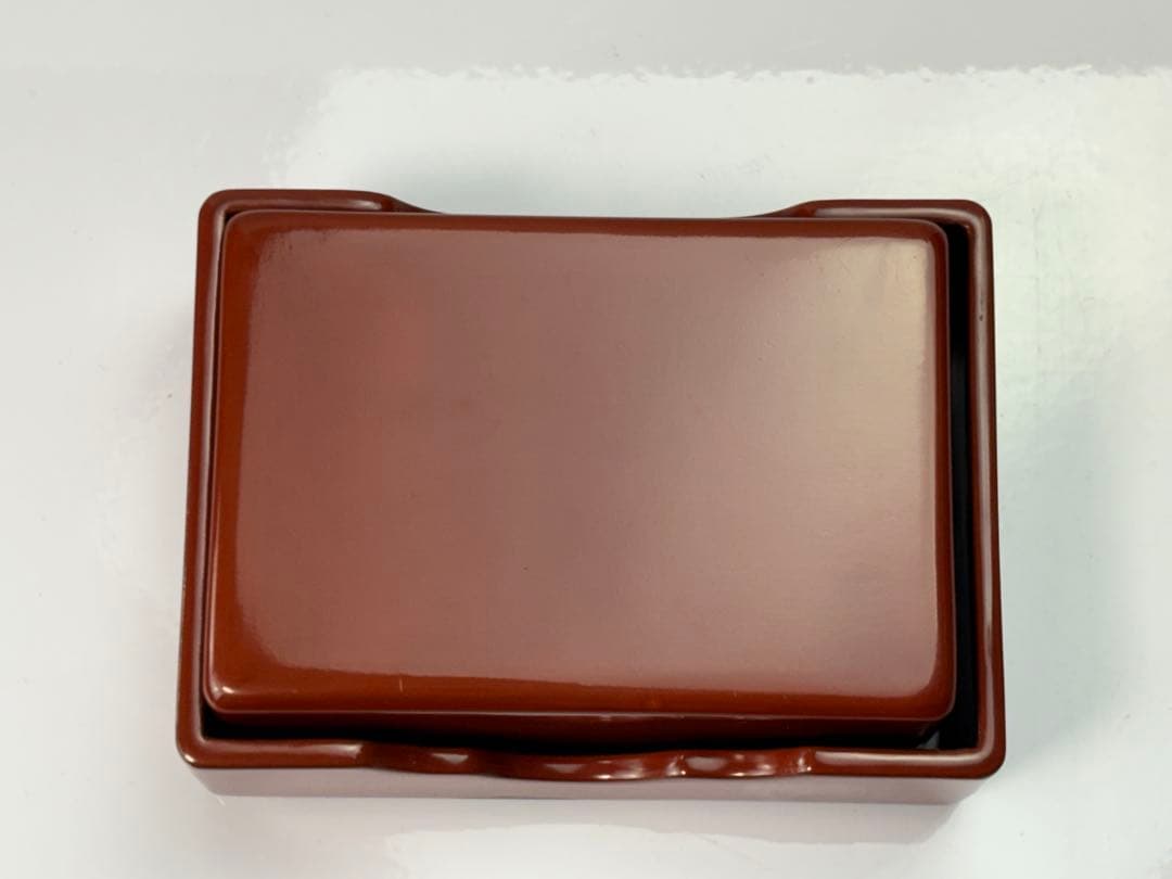 【未使用】時代漆芸 木製 菊紋蒔絵 螺鈿象嵌箱 蓋物 小物入れ R7112344