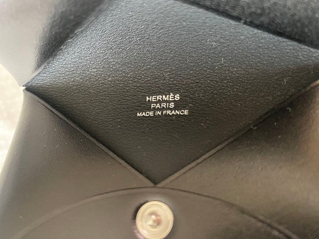 エルメス　カードケース　カルヴィ　名刺入れ　黒　ボックスカーフ　W刻印 新品本物