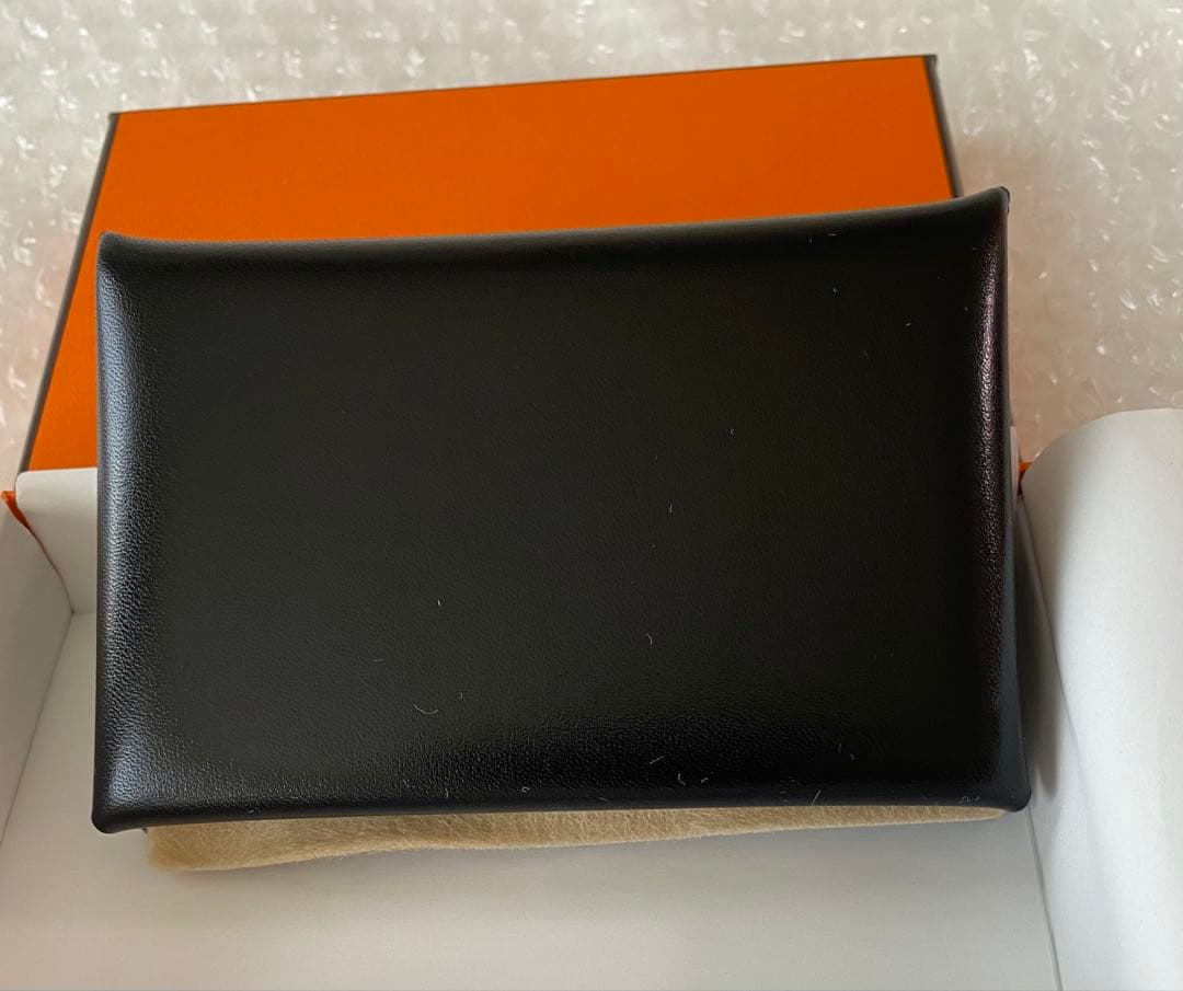 エルメス　カードケース　カルヴィ　名刺入れ　黒　ボックスカーフ　W刻印 新品本物
