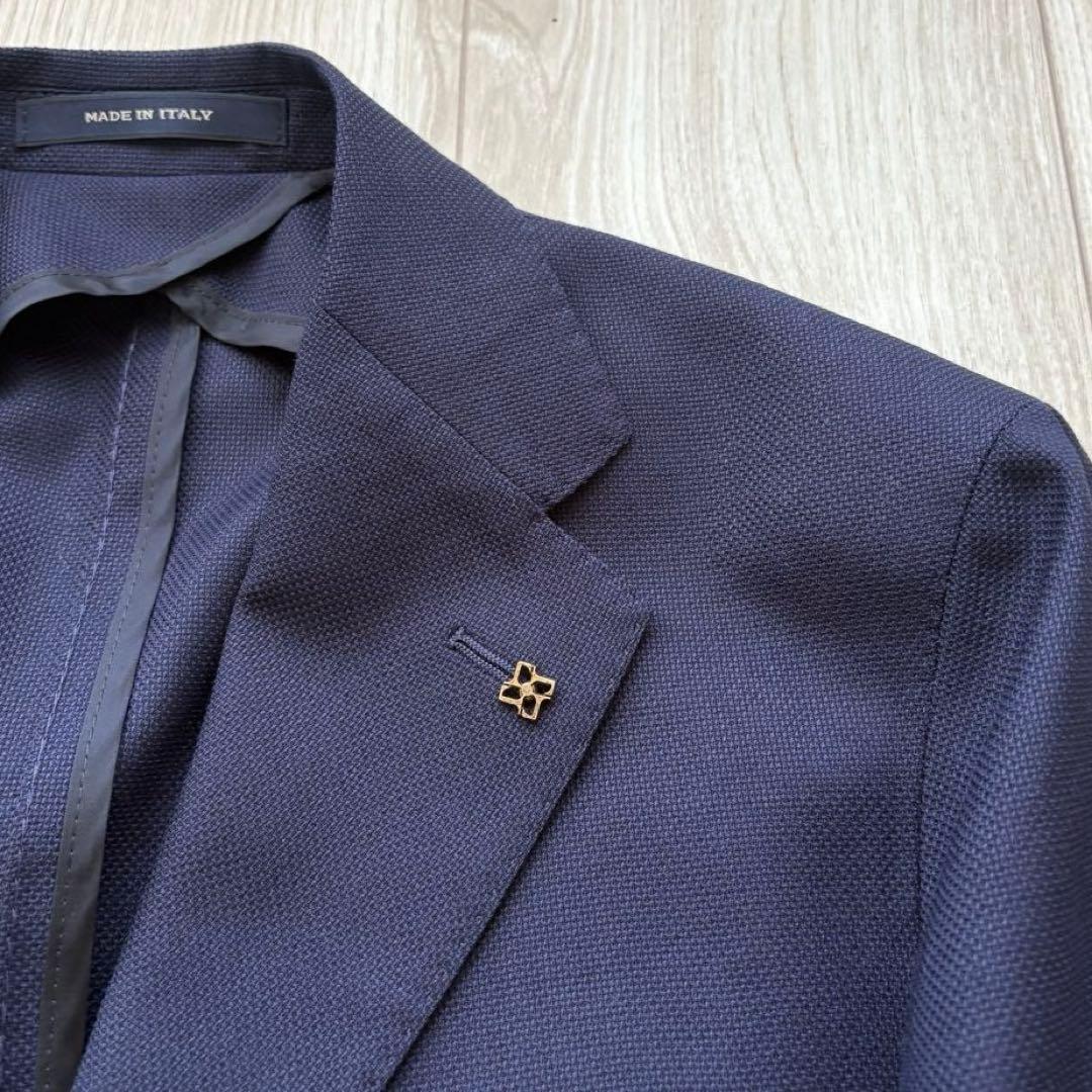 【美品】タリアトーレ アンコンジャケット ブレザー ホップサック ネイビー 48