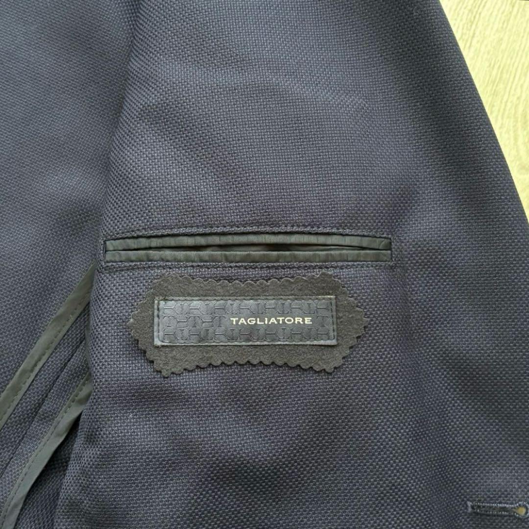 【美品】タリアトーレ アンコンジャケット ブレザー ホップサック ネイビー 48