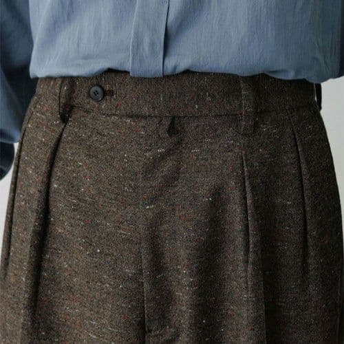 ADAM ET ROPE' ハードクロス 2プリーツ スラックス