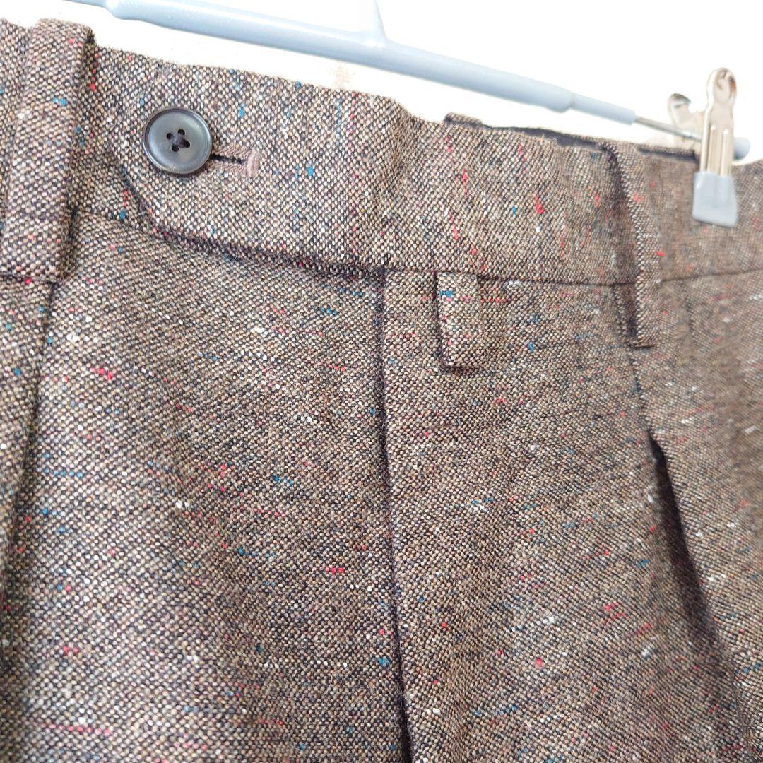 ADAM ET ROPE' ハードクロス 2プリーツ スラックス