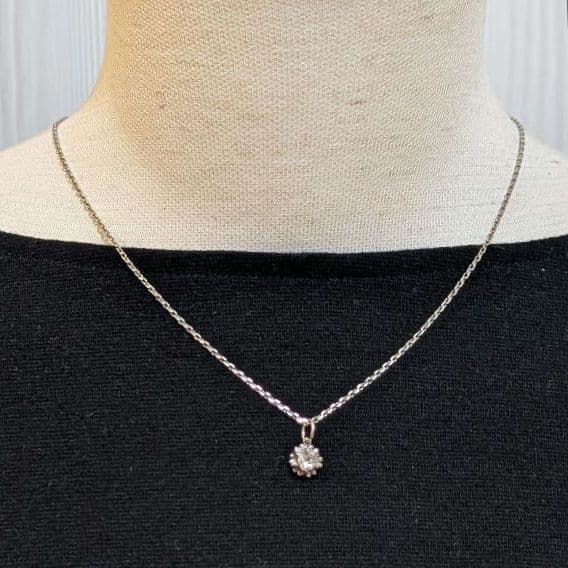 アンティーク　リメイク　オールドマインカットダイヤの一粒チャーム　　１８金