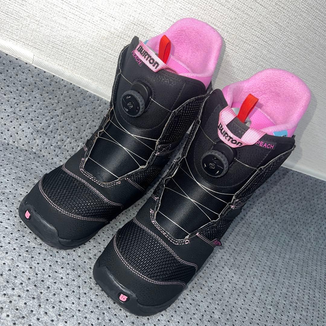 数回使用 24cm BURTON PEACH BOA スノーボードブーツ