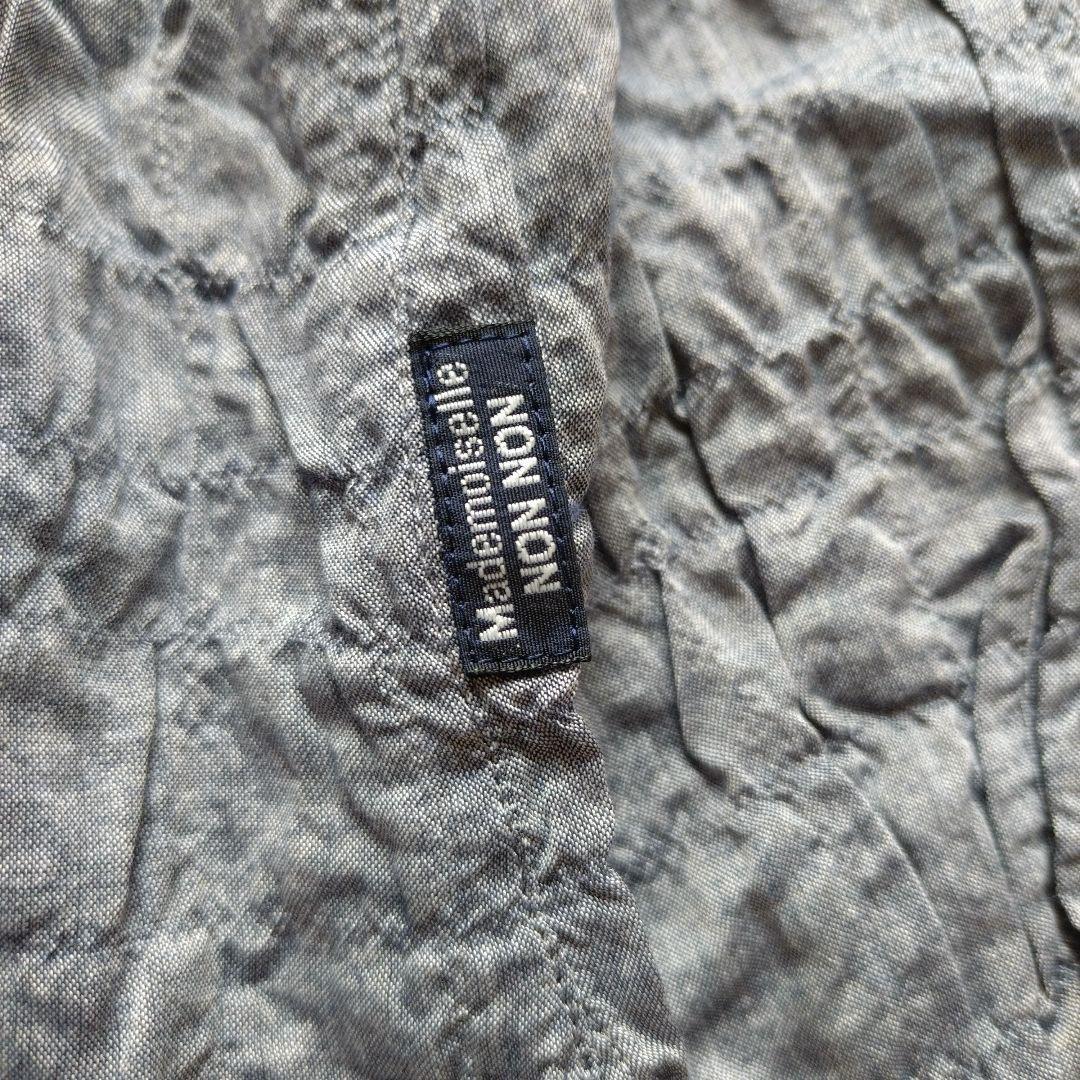 タグ付未使用 マドモアゼルノンノン バンドカラー シャツ ピンタック ワッシャー