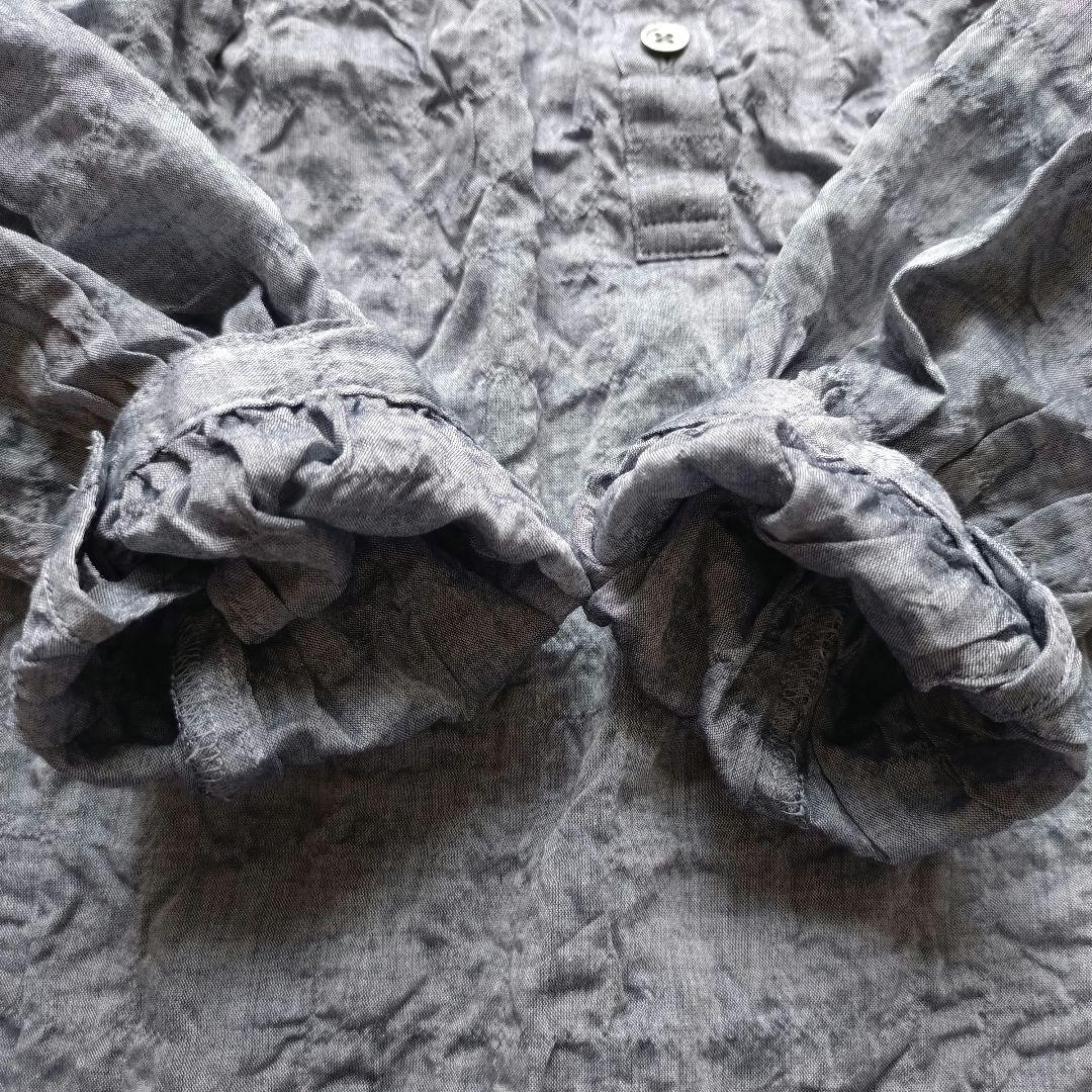 タグ付未使用 マドモアゼルノンノン バンドカラー シャツ ピンタック ワッシャー