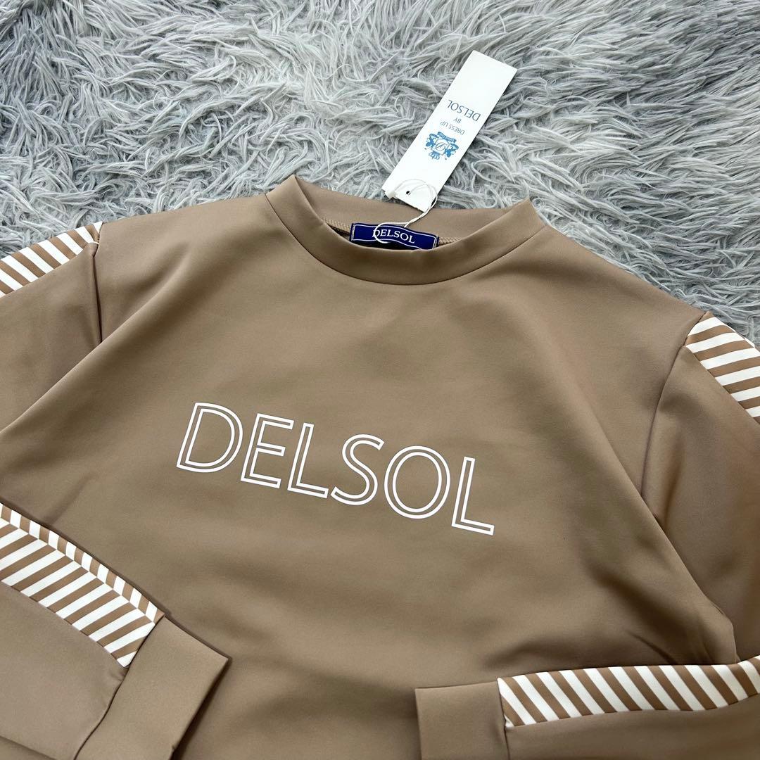 新品　デルソルゴルフ　セットアップ　スウェット　スカート　ヘリンボーン　ベージュ