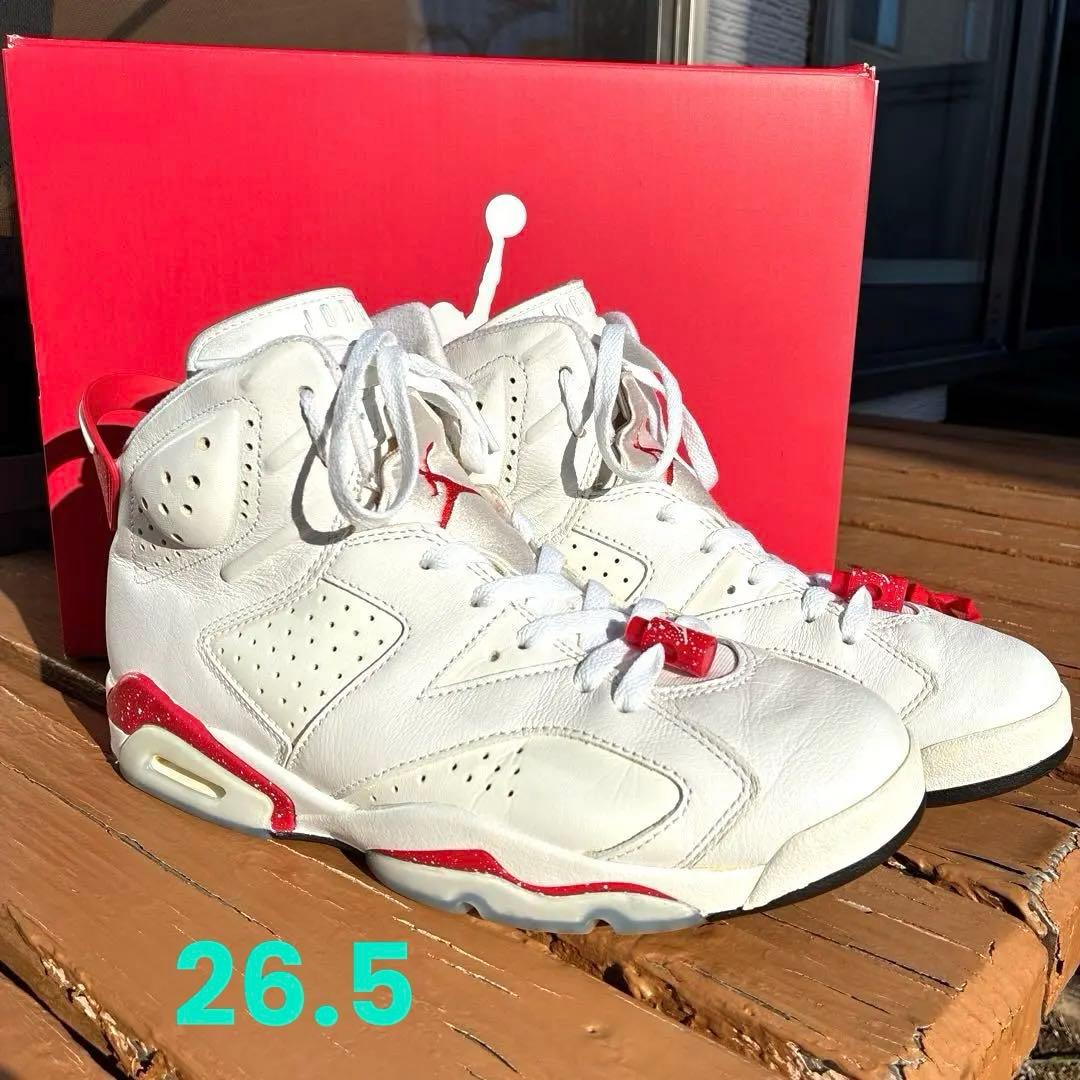 【箱・替紐付】エアジョーダン6 26.5 / ユニバーシティレッド オレオ