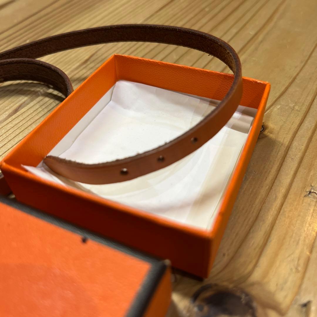 エルメス HERMES レザーブレスレット Hモチーフ 箱付