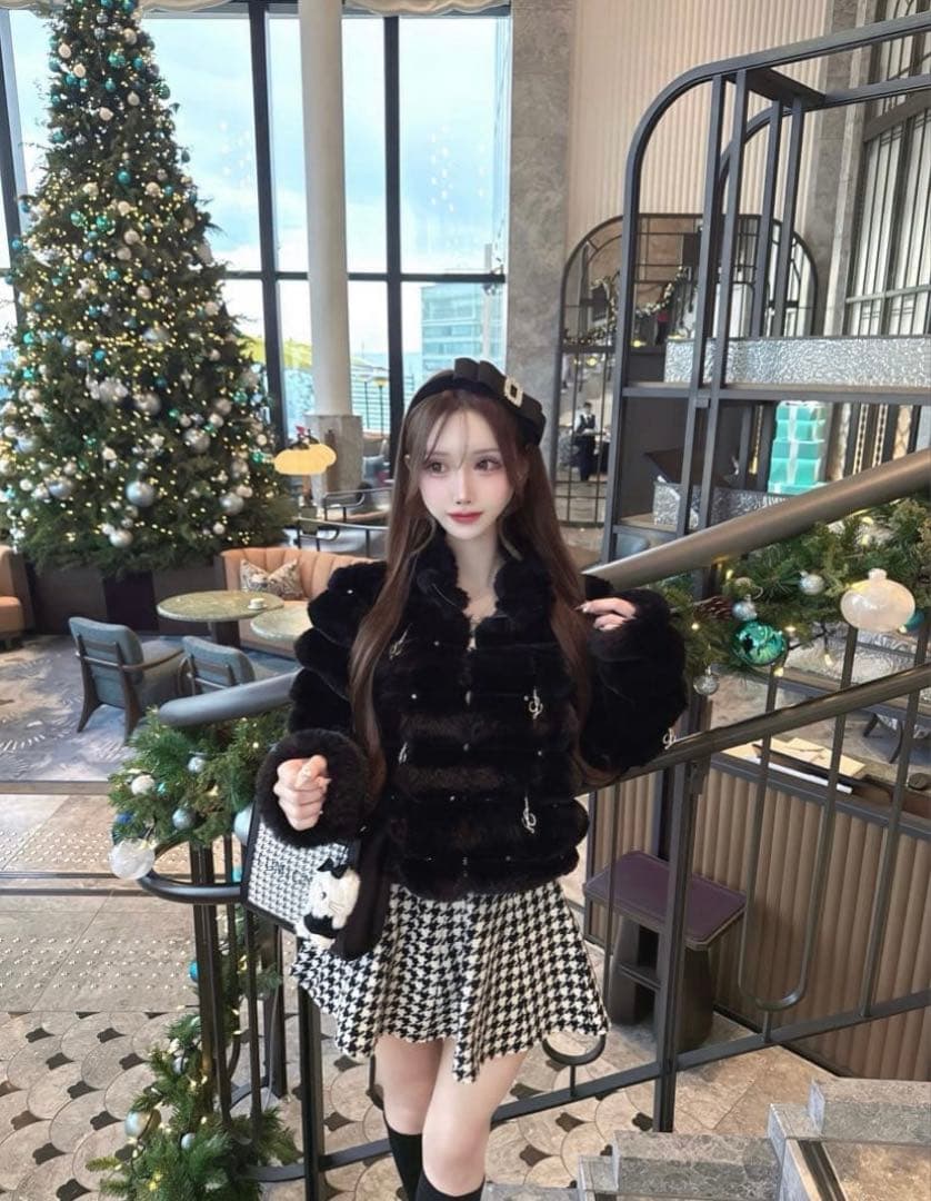 新品タグ付✨Lumi puff kirakira bijou fur coat