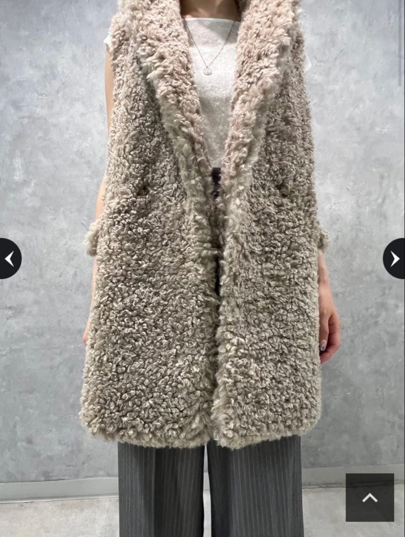 【2024AW・美品】　CADUNE カデュネ　ボアジレ　ベージュ 38サイズ