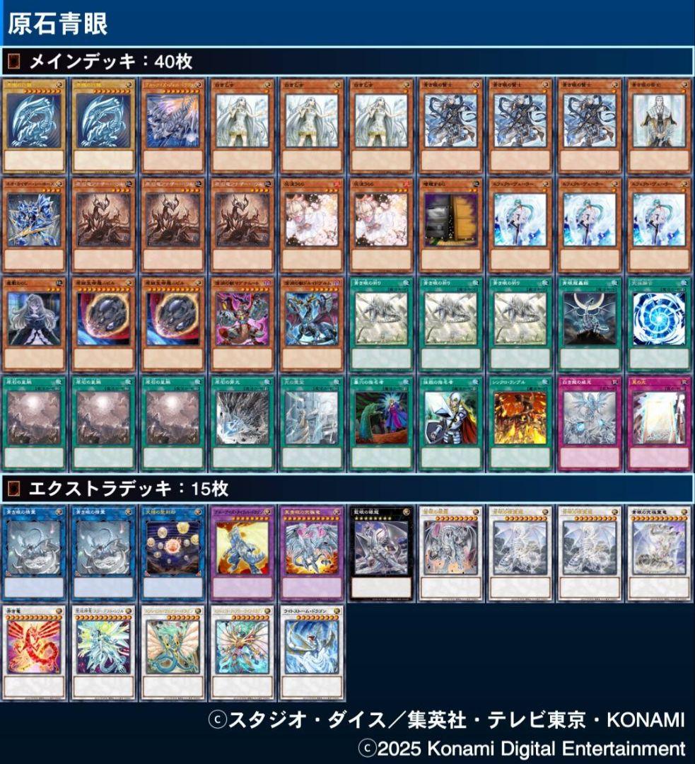 「原石青眼」構築済みデッキ